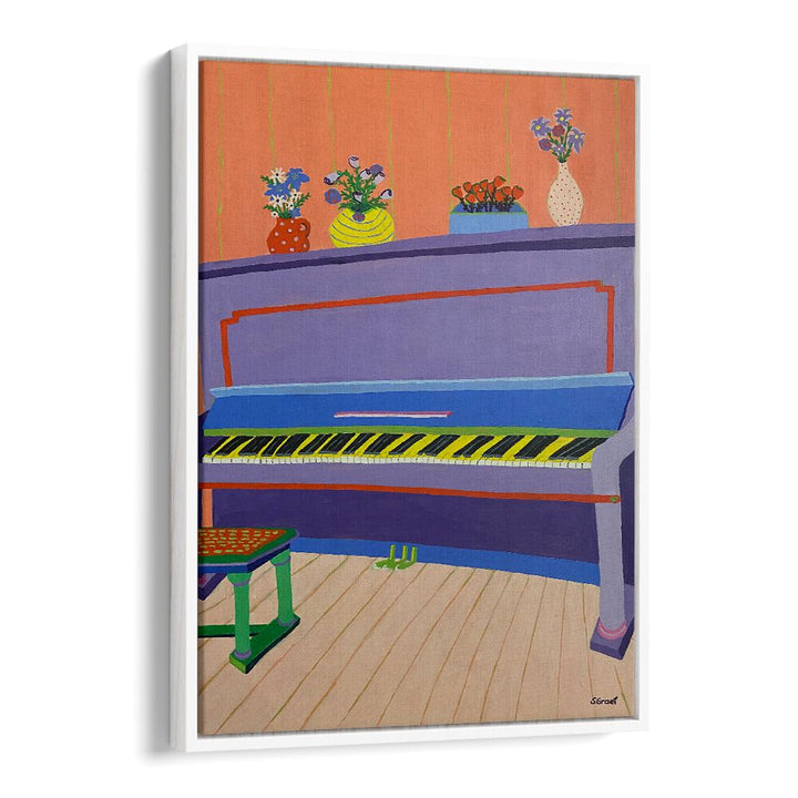 piano music art prints in White Floater Frame