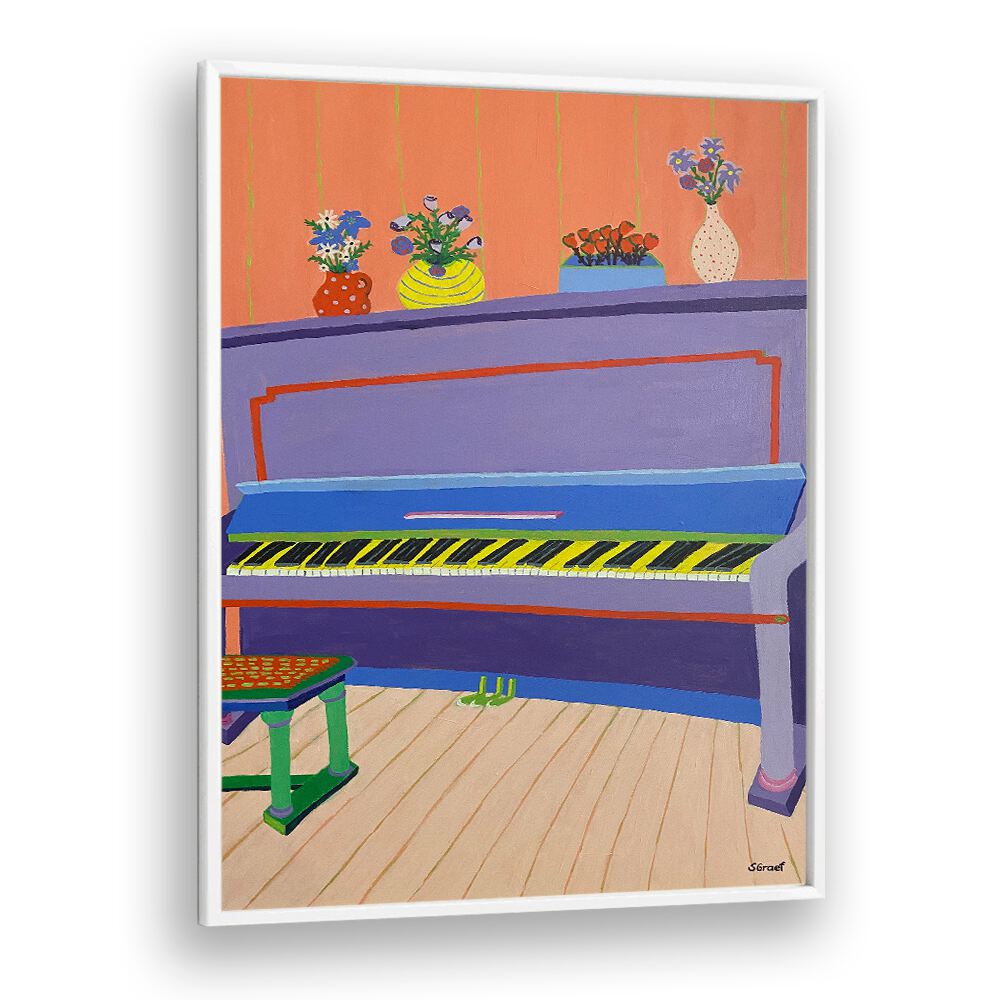 piano music art prints in White Plain Frame