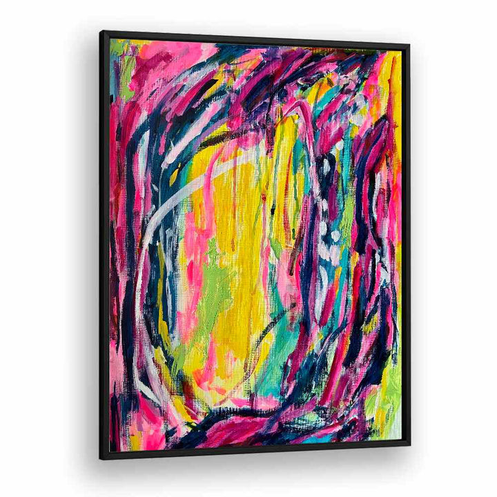 pink dreams abstract paintings in Black Plain Frame