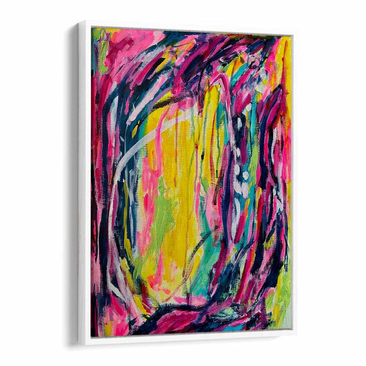 pink dreams abstract paintings in White Floater Frame