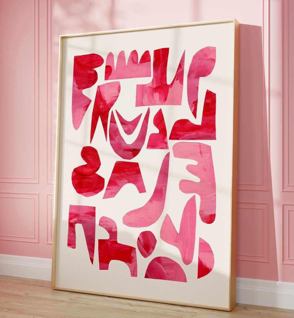 pink kiss pieces by ejaaz haniff fashion paintings Artwork I placed on a wall