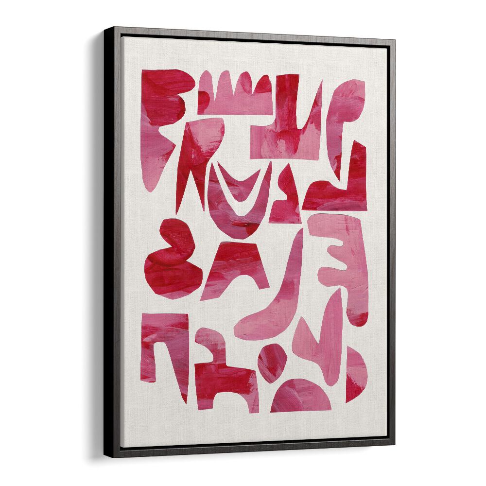 pink kiss pieces by ejaaz haniff fashion paintings in Black Floater Frame