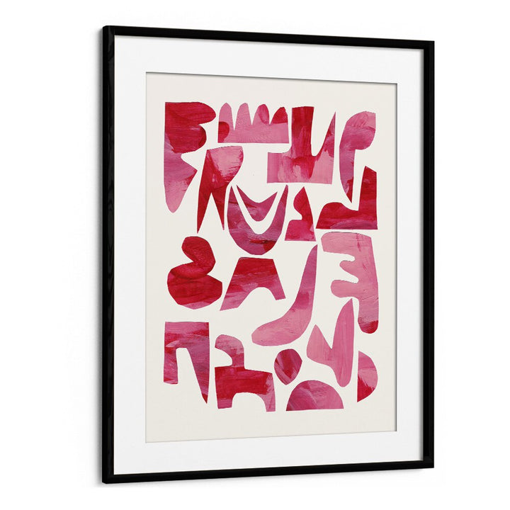 pink kiss pieces by ejaaz haniff fashion paintings in Black Frame With Mount