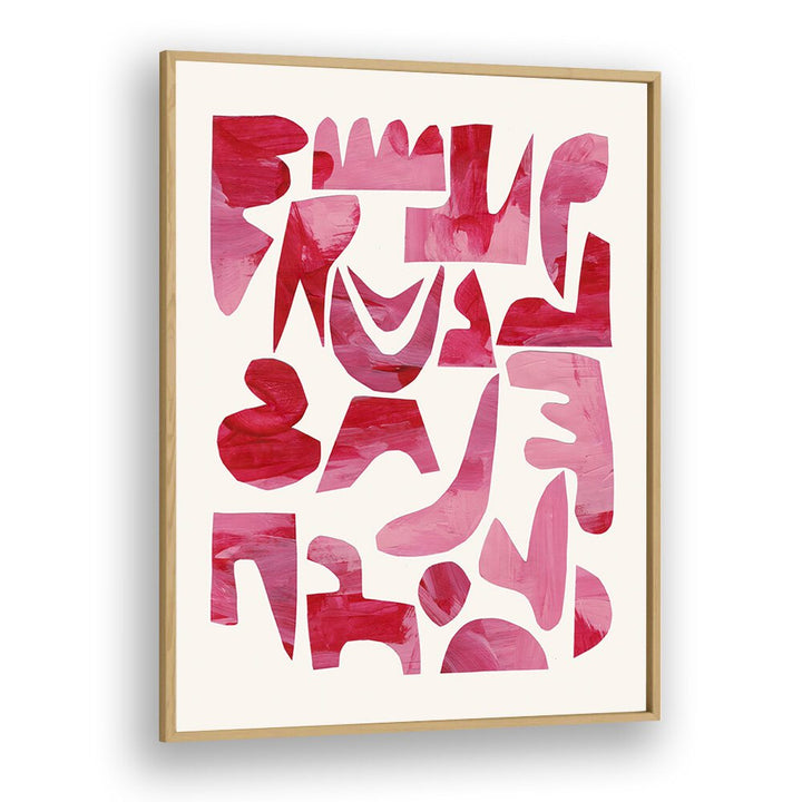 pink kiss pieces by ejaaz haniff fashion paintings in Oak Wood Plain Frame