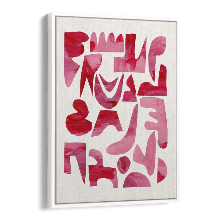 pink kiss pieces by ejaaz haniff fashion paintings in White Floater Frame