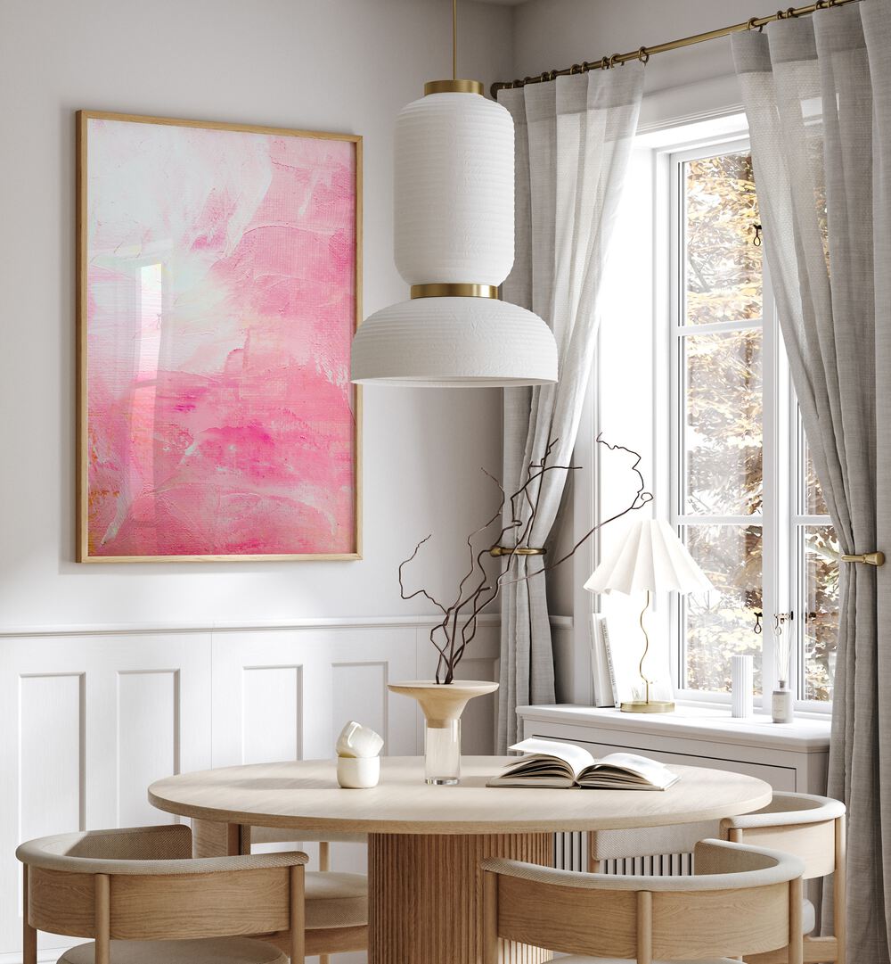 Bright and elegant PINK MANIAC, ABSTRACT PAINTINGS by Ejaaz Haniff enhance any contemporary living space.