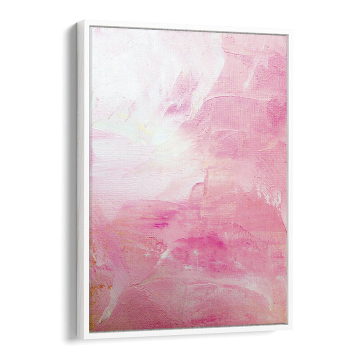 pink maniac by ejaaz haniff abstract art prints in White Floater Frame