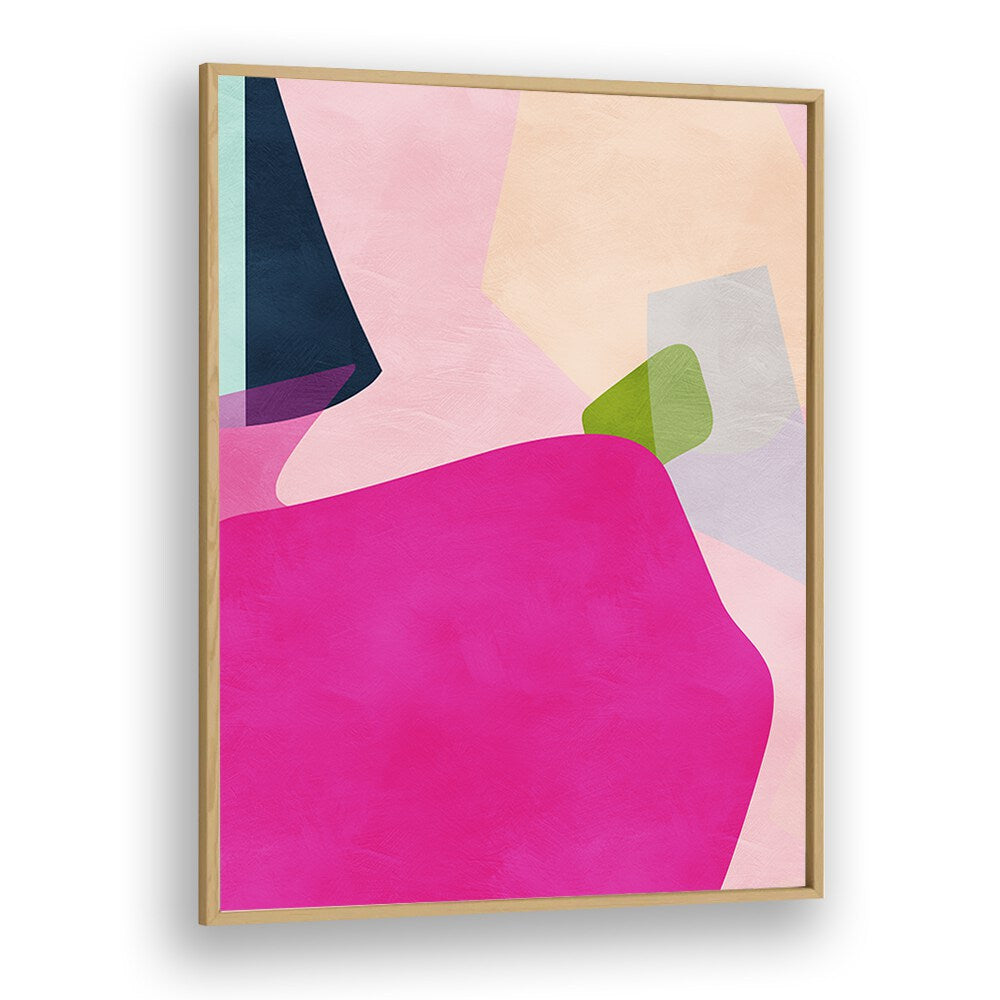 pink pastel shape by ana rut bre abstract art abstract wall art in Oak Wood Plain Frame