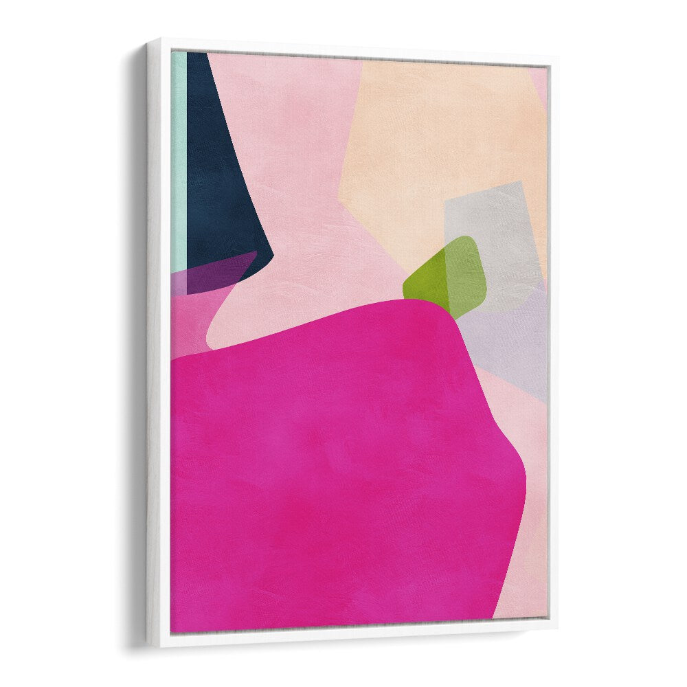 pink pastel shape by ana rut bre abstract art abstract wall art in White Floater Frame