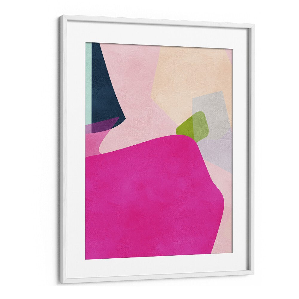 pink pastel shape by ana rut bre abstract art abstract wall art in White Frame With Mount