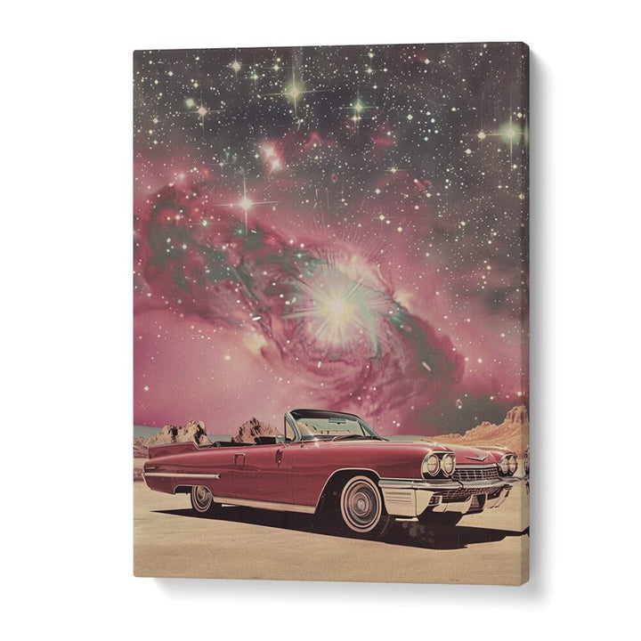 pink space car car poster in Gallery Wrap