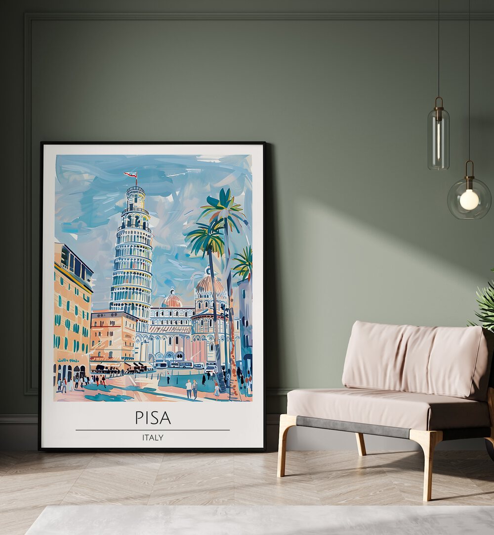 pisa tower-italy travel posters Artwork I placed on a Wall