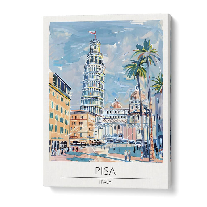 pisa tower-italy travel posters in Gallery Wrap