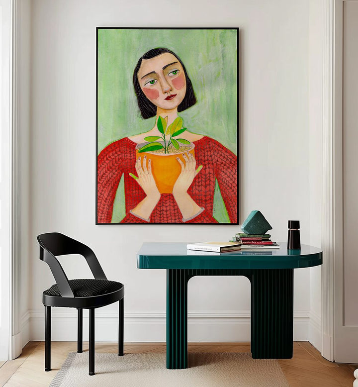 plant mum women illustration paintings Artwork I placed on a wall