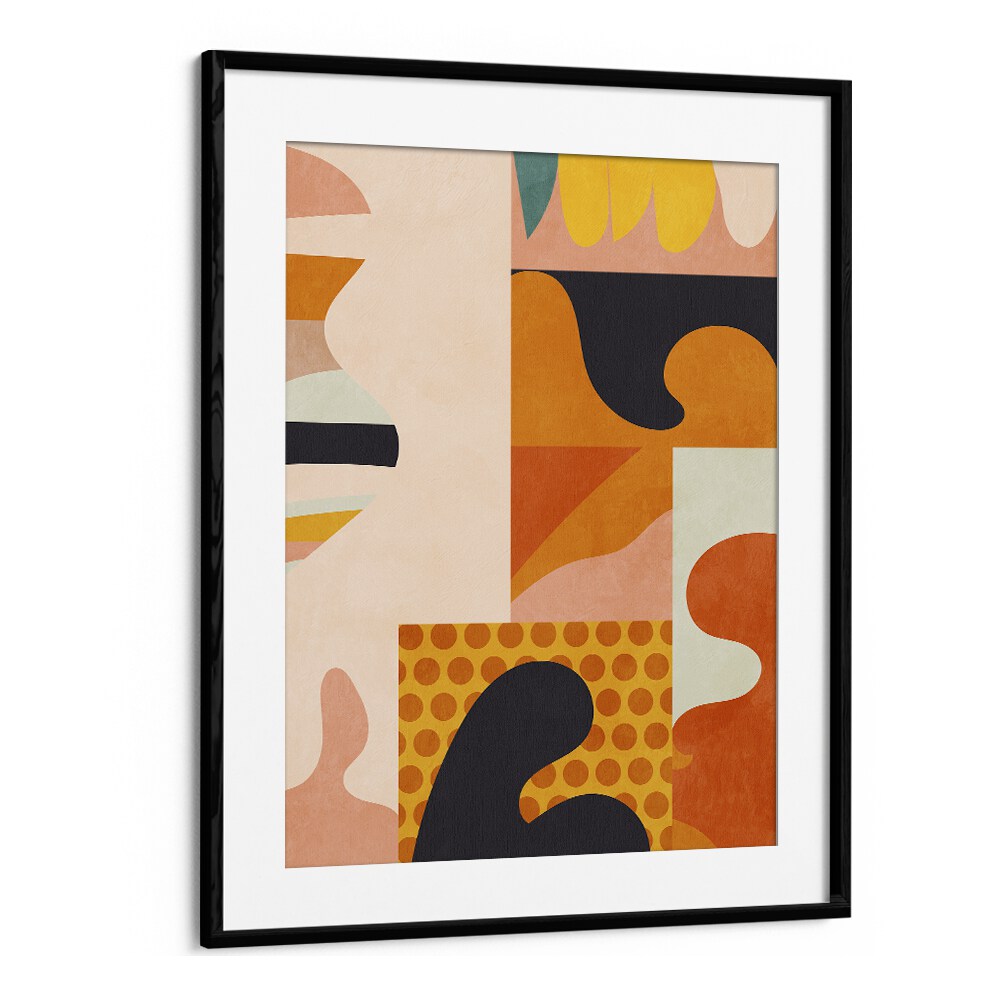 playing around shape V by ana rut bre abstract art abstract wall art in Black Frame With Mount