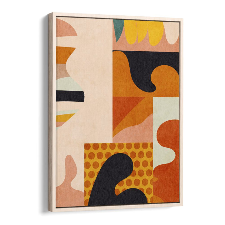 playing around shape V by ana rut bre abstract art abstract wall art in Oak Wood Floater Frame