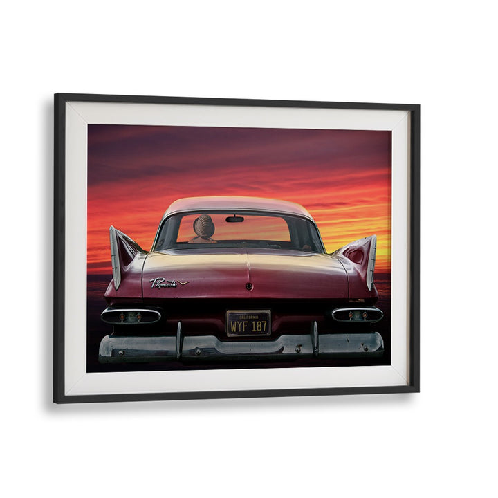 plymouth savoy car poster in Black Frame With Mount