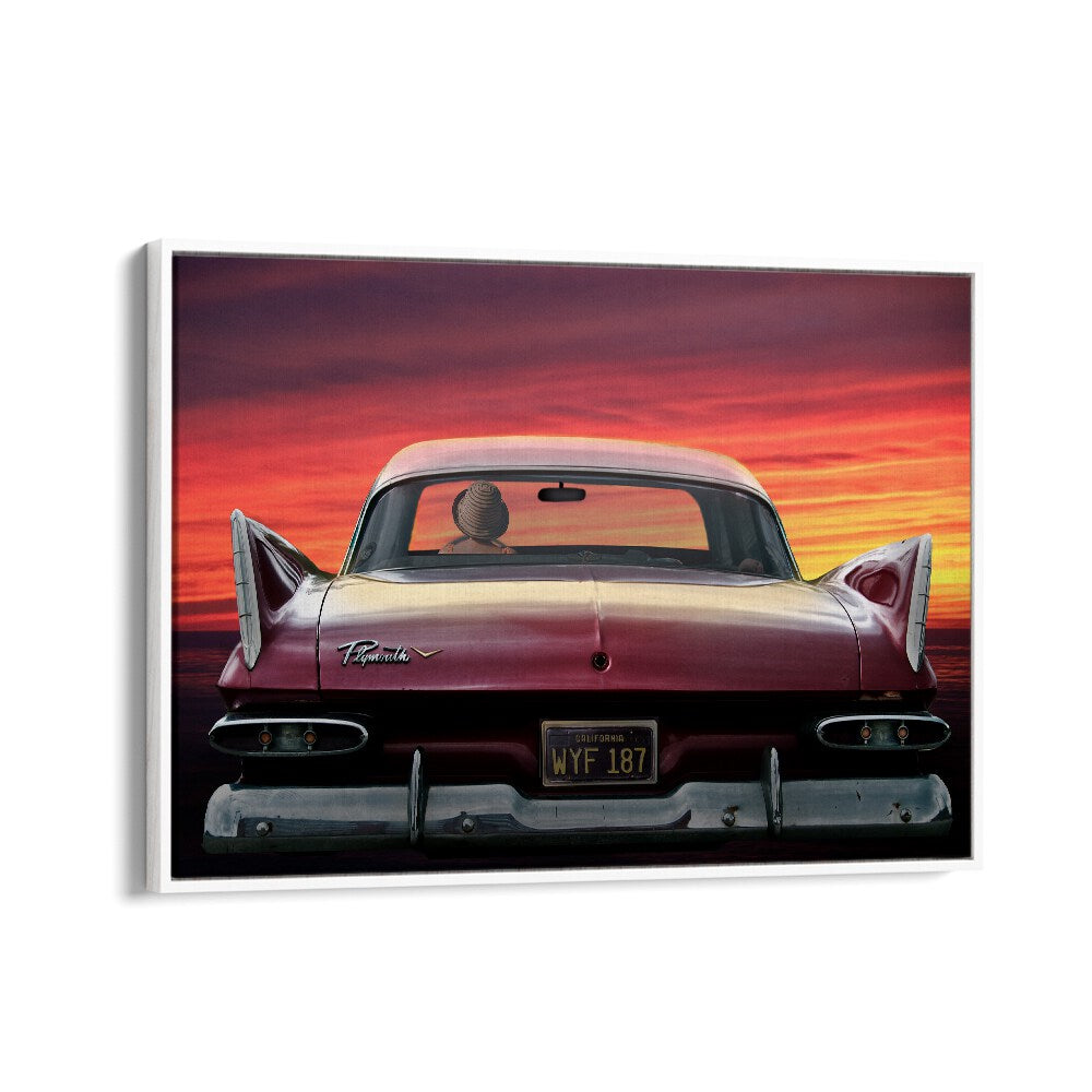 plymouth savoy car poster in White Floater Frame