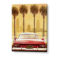 PLYMOUTH SAVOY WITH PALMS , CAR POSTERS
