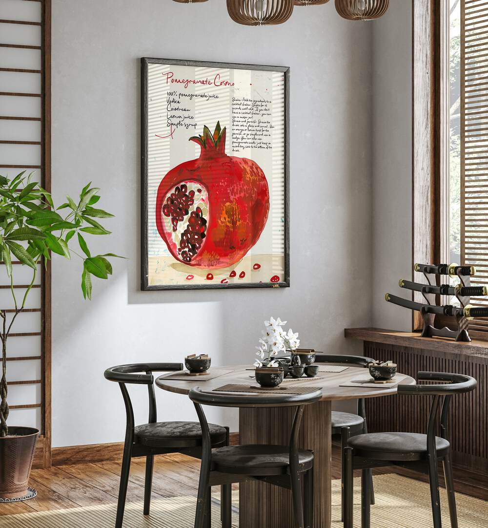 pomegranate cosmo electric wall art prints Artwork II placed on a Wall  