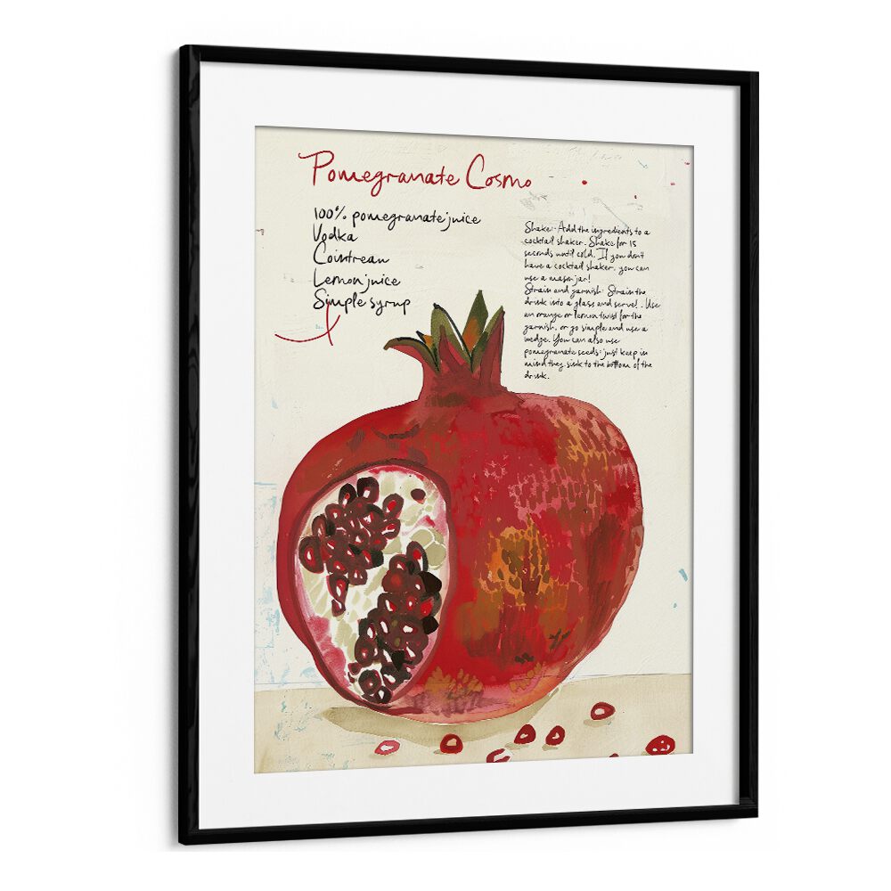 pomegranate cosmo electric wall art prints in Black Frame With Mount