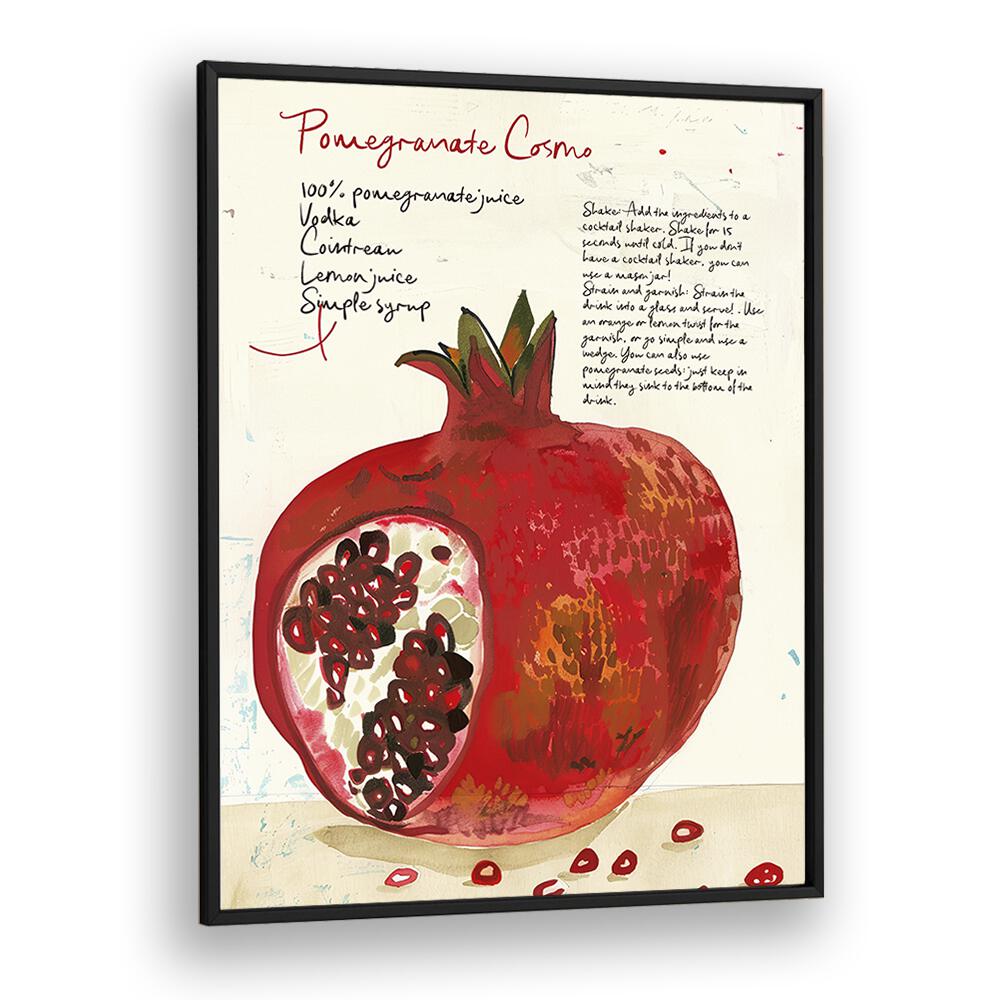 pomegranate cosmo electric wall art prints in Black Plain Frame