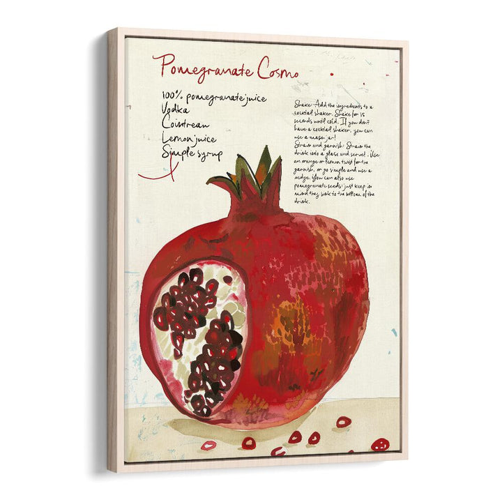 pomegranate cosmo electric wall art prints in Oak Wood Floater Frame