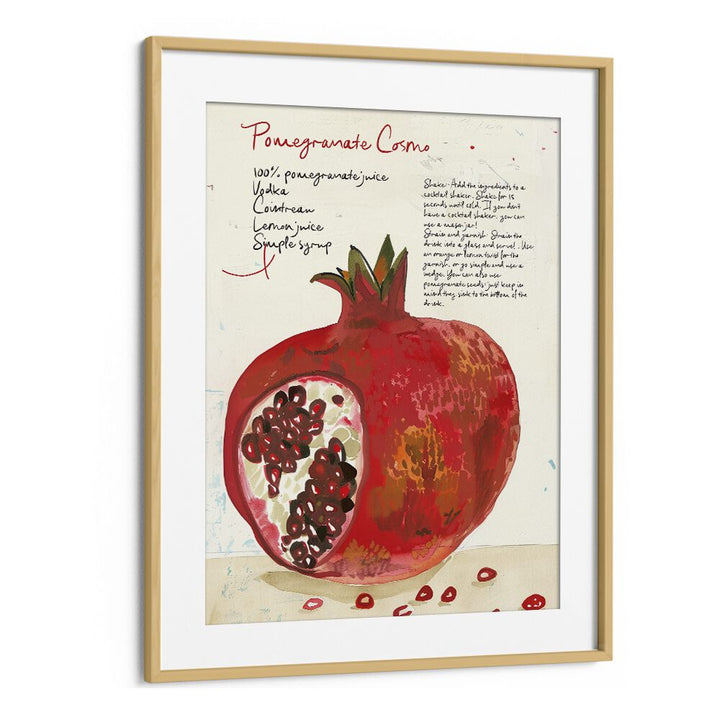 pomegranate cosmo electric wall art prints in Oak Wood Frame With Mount