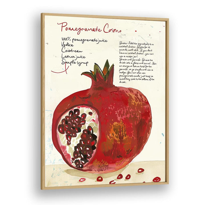 pomegranate cosmo electric wall art prints in Oak Wood Plain Frame