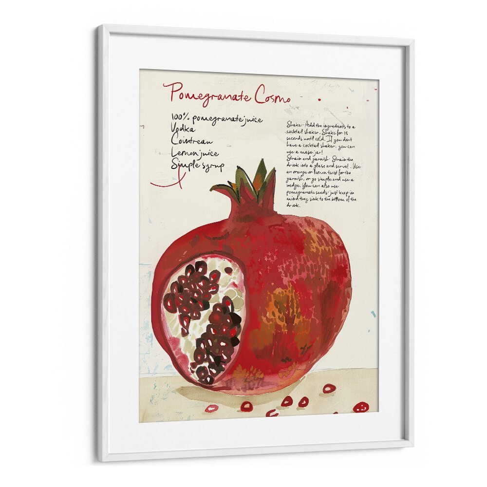 pomegranate cosmo electric wall art prints in White Frame With Mount