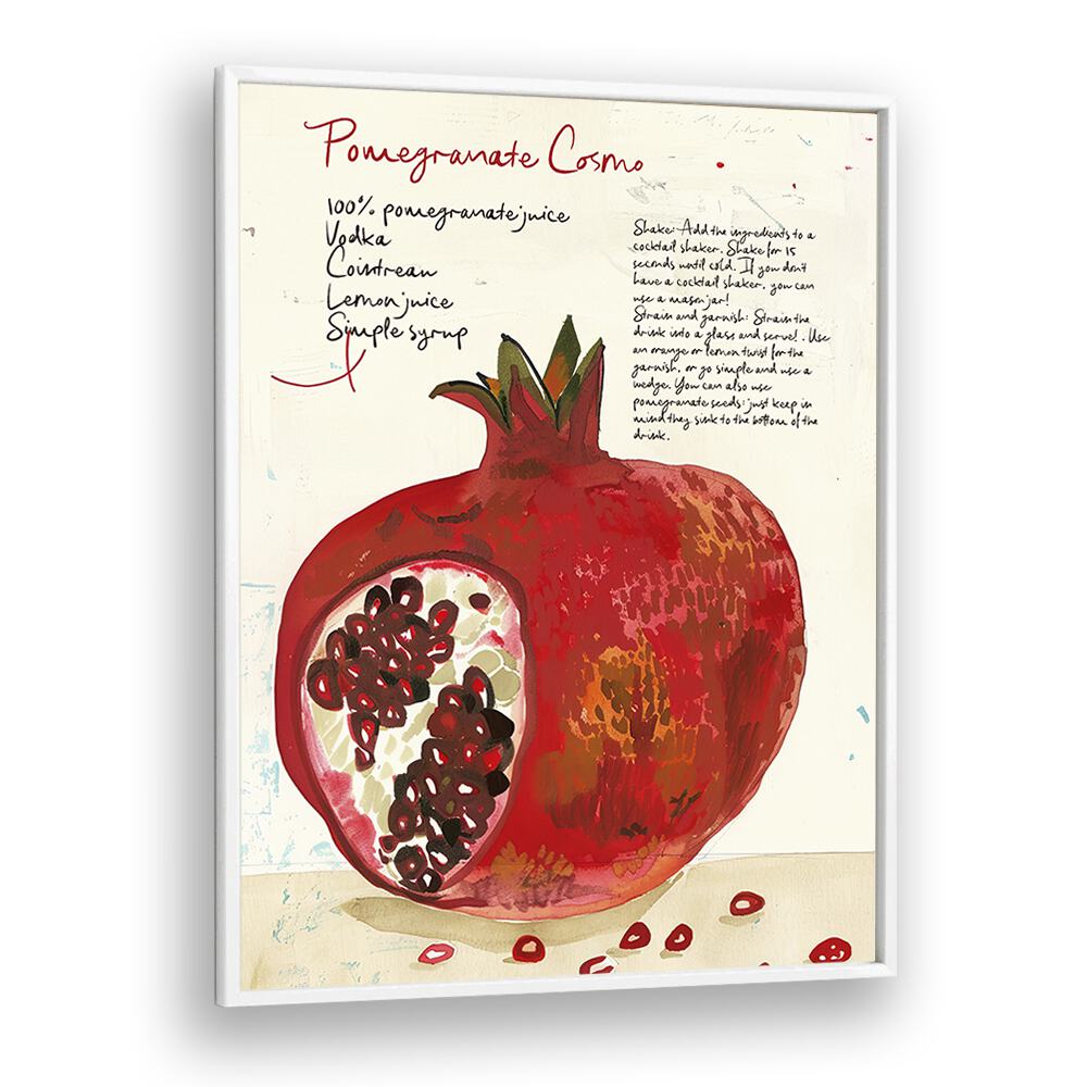 pomegranate cosmo electric wall art prints in White Plain Frame