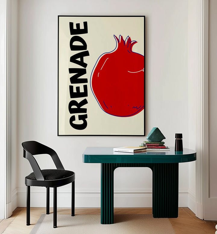 pomo-grenade i kitchen posters kitchen art prints Artwork IV placed on a wall