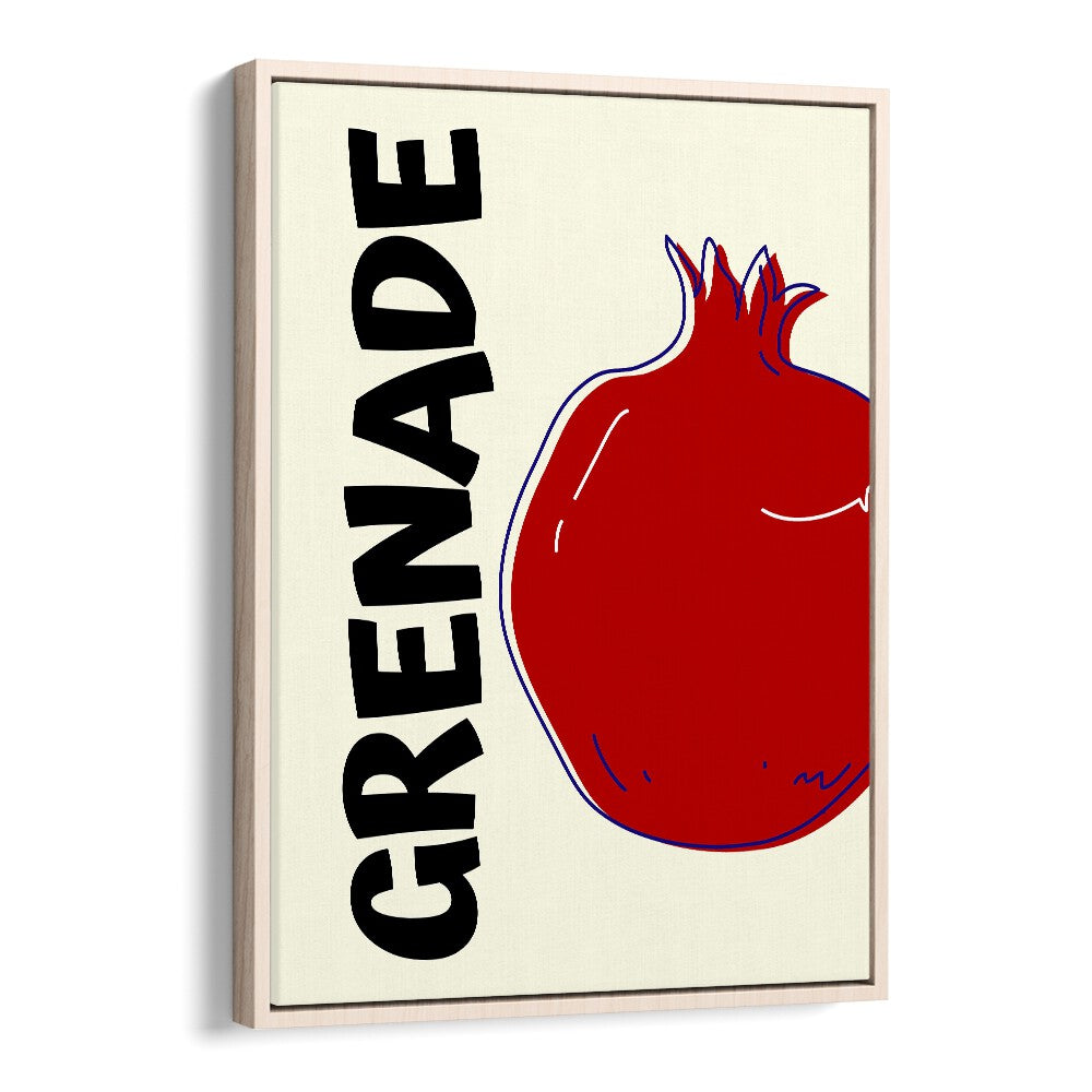 pomo-grenade i kitchen posters kitchen art prints in Oak Wood Floater Frame