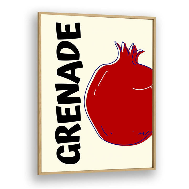 pomo-grenade i kitchen posters kitchen art prints in Oak Wood Plain Frame