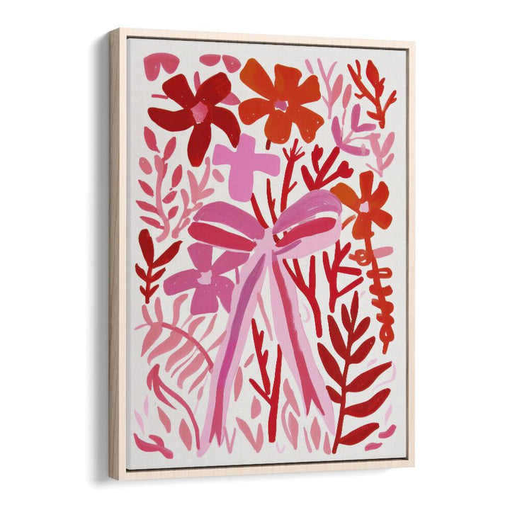 poppy palette electric wall art prints in Oak Wood Floater Frame