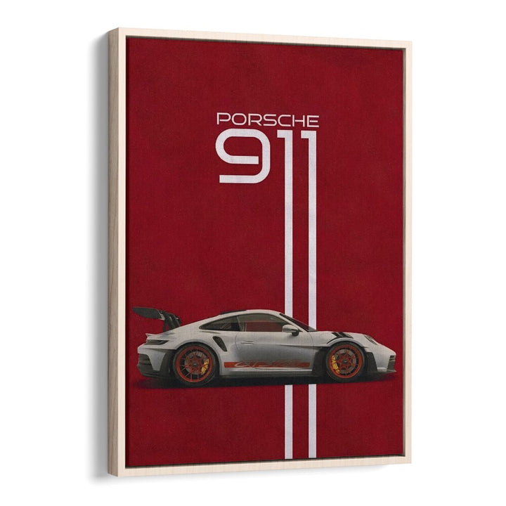 porsche 911 car poster in Oak Wood Floater Frame