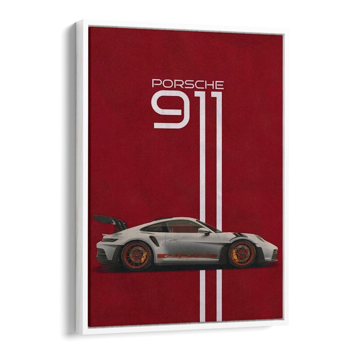 porsche 911 car poster in White Floater Frame