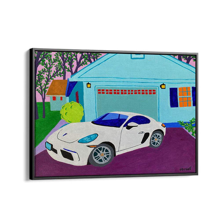 porsche landscape art prints in Black Floater Frame