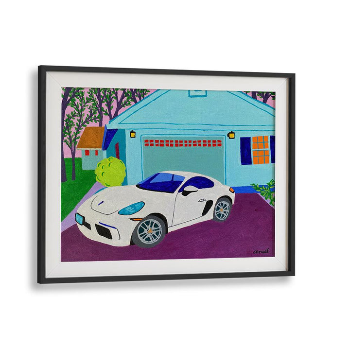 porsche landscape art prints in Black Frame With Mount