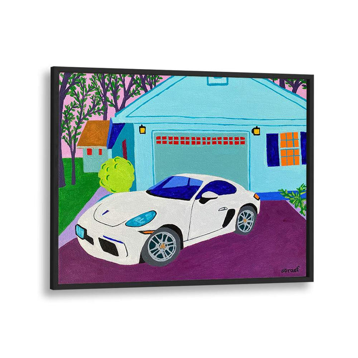 porsche landscape art prints in Black Plain Frame