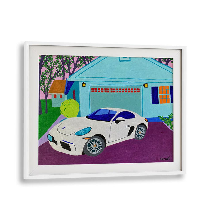 porsche landscape art prints in White Frame With Mount