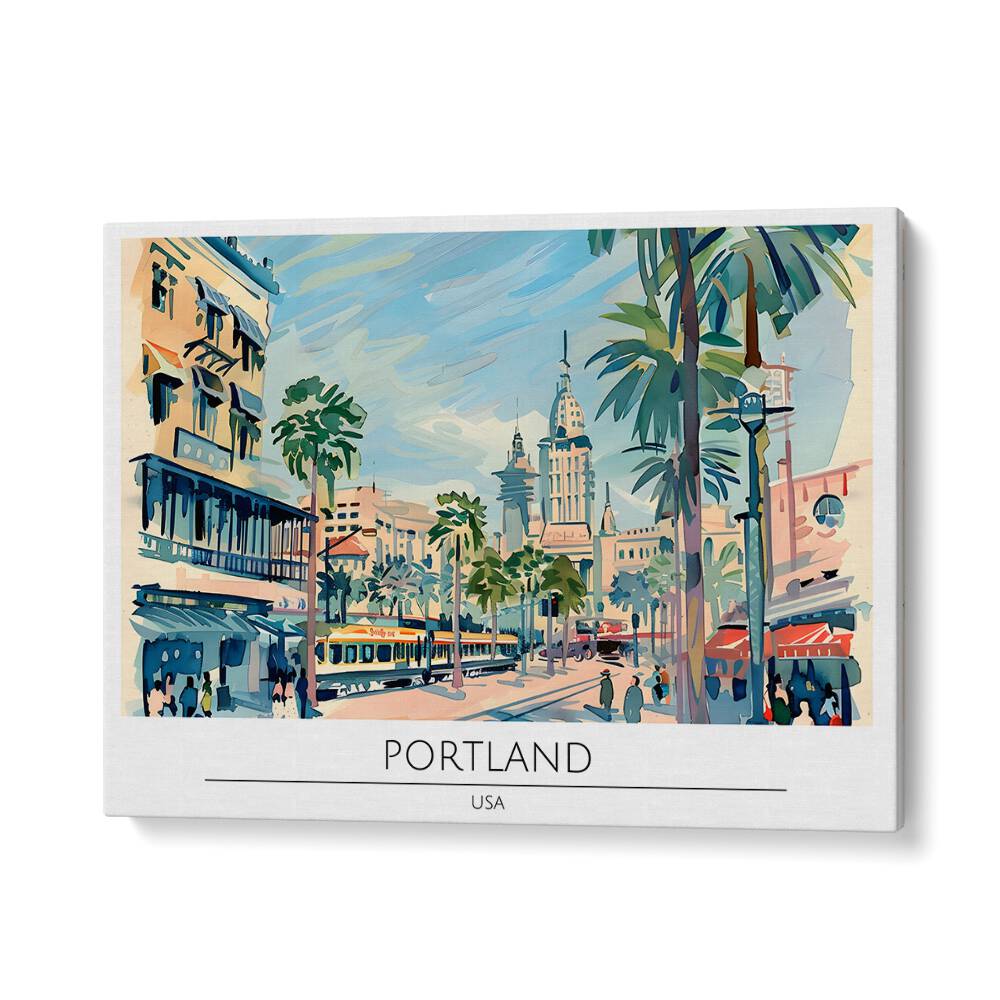 portland city-usa travel posters in Gallery Wrap