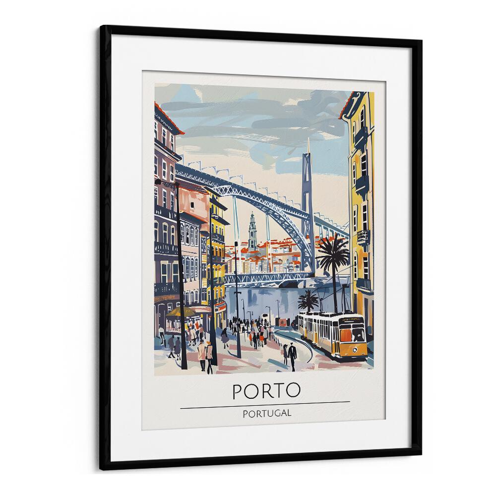 porto-portugal travel posters in Black Frame With Mount