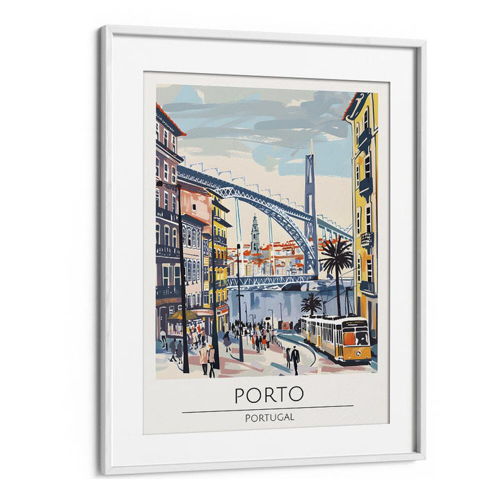 porto-portugal travel posters in White Frame With Mount