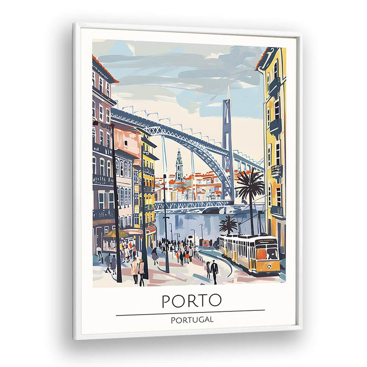 porto-portugal travel posters in White Plain Frame