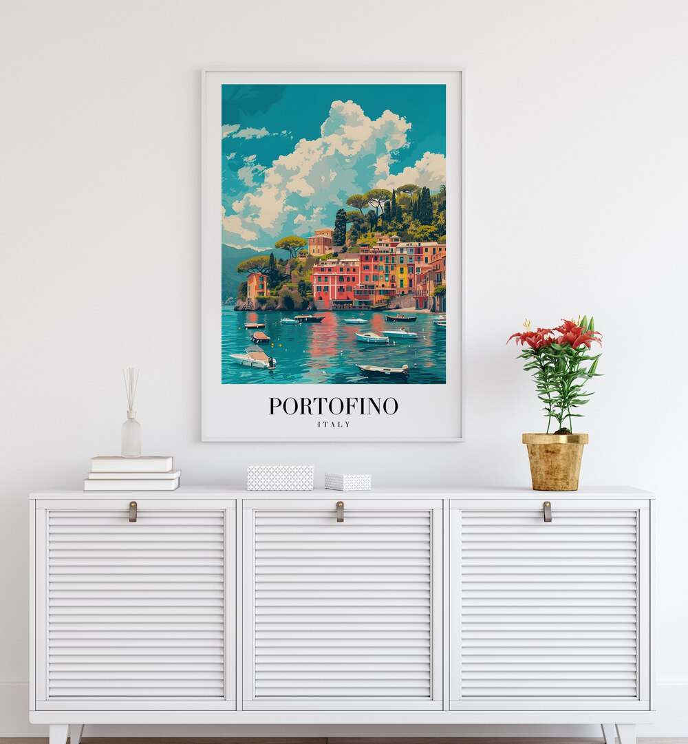 portofino-italy II travel posters Artwork IV placed on a Wall 