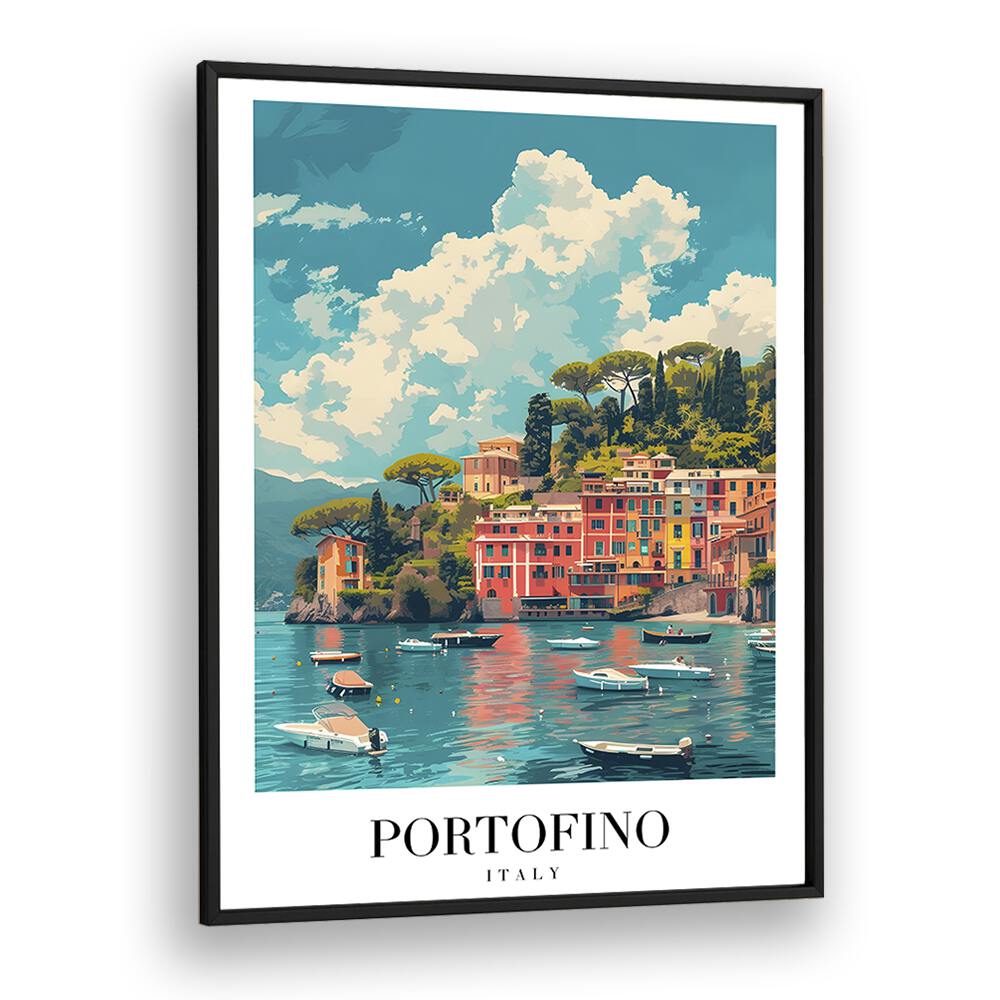 portofino-italy II travel posters in Black Plain Frame