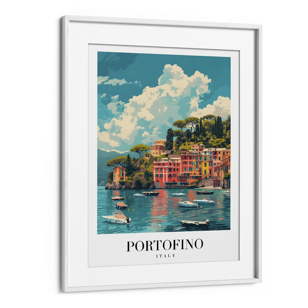 portofino-italy II travel posters in White Frame With Mount