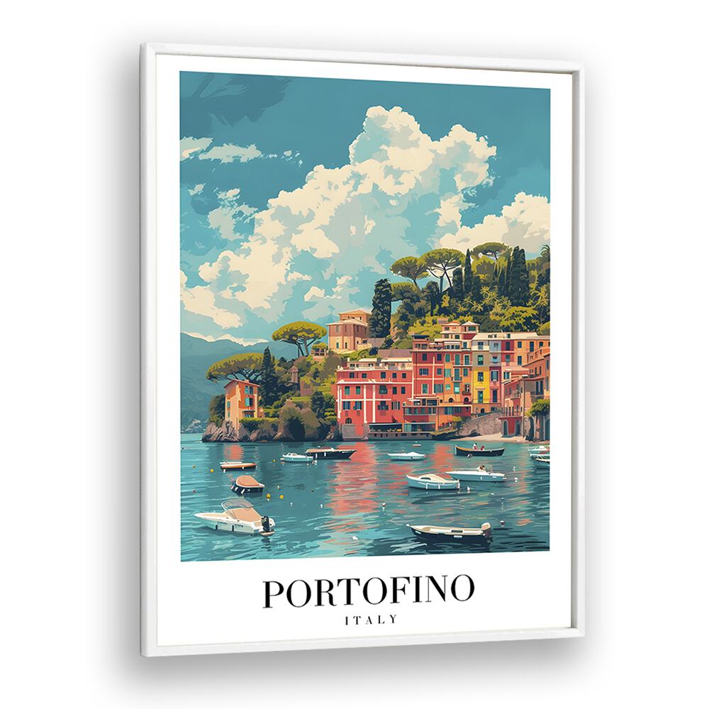 portofino-italy II travel posters in White Plain Frame