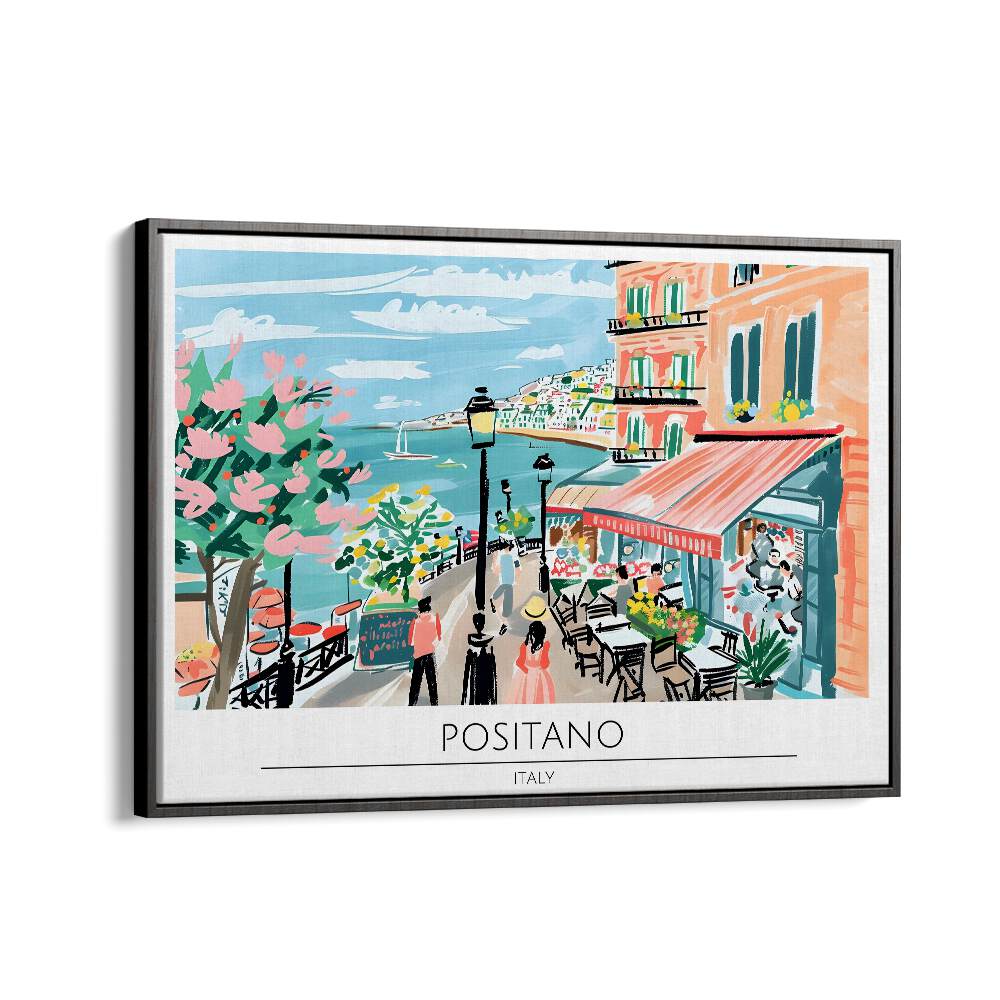 positano-italy I travel posters in Black Floater Frame